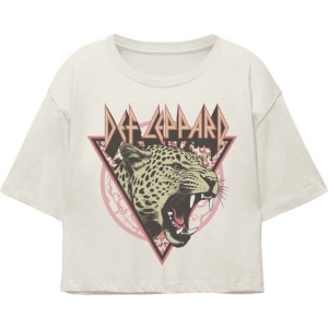 Def Leppard Triangle Leopard Dámské tričko bílá - RockTime.cz