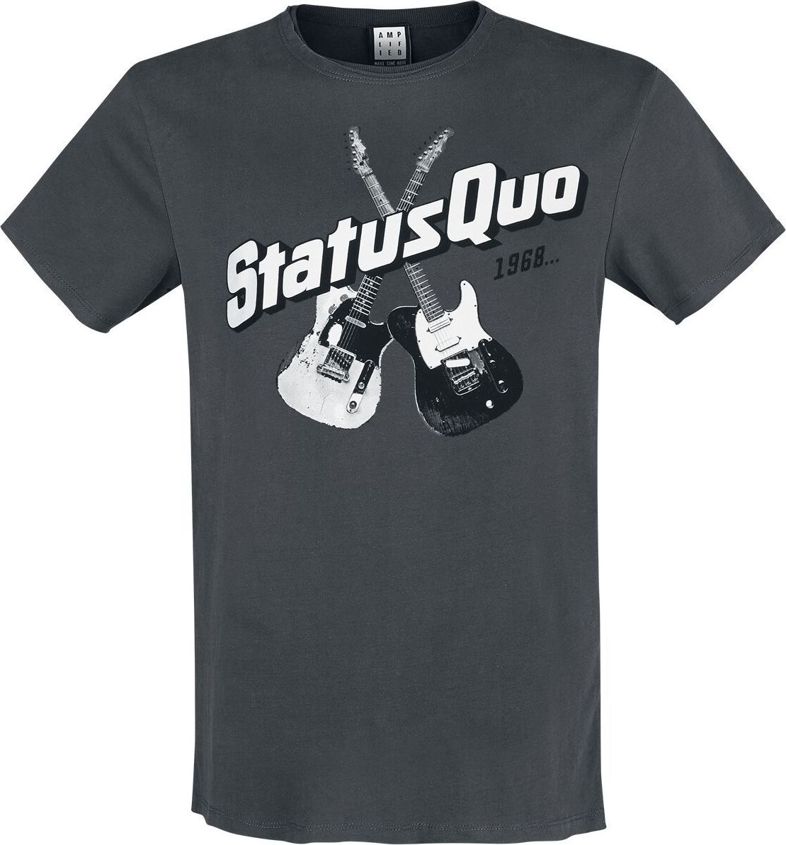 Status Quo Amplified Collection - Timeless Badge Tričko charcoal - RockTime.cz Status Quo Amplified Collection - Timeless Badge Tričko charcoal - RockTime.cz