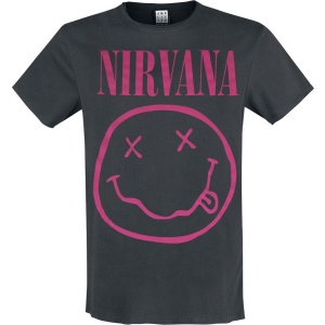 Nirvana Amplified Collection - Neon Pink Tričko charcoal