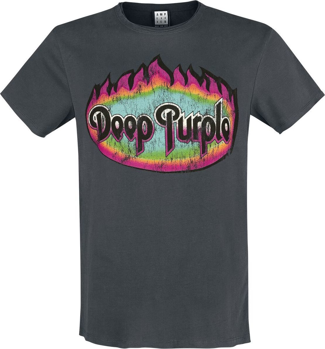 Deep Purple Flames Tričko charcoal - RockTime.cz
