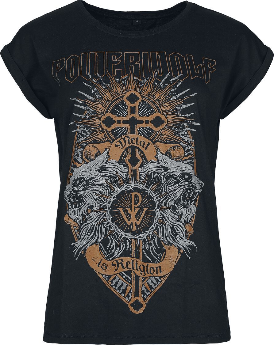 Powerwolf Crest Wolves Dámské tričko černá - RockTime.cz Powerwolf Crest Wolves Dámské tričko černá - RockTime.cz