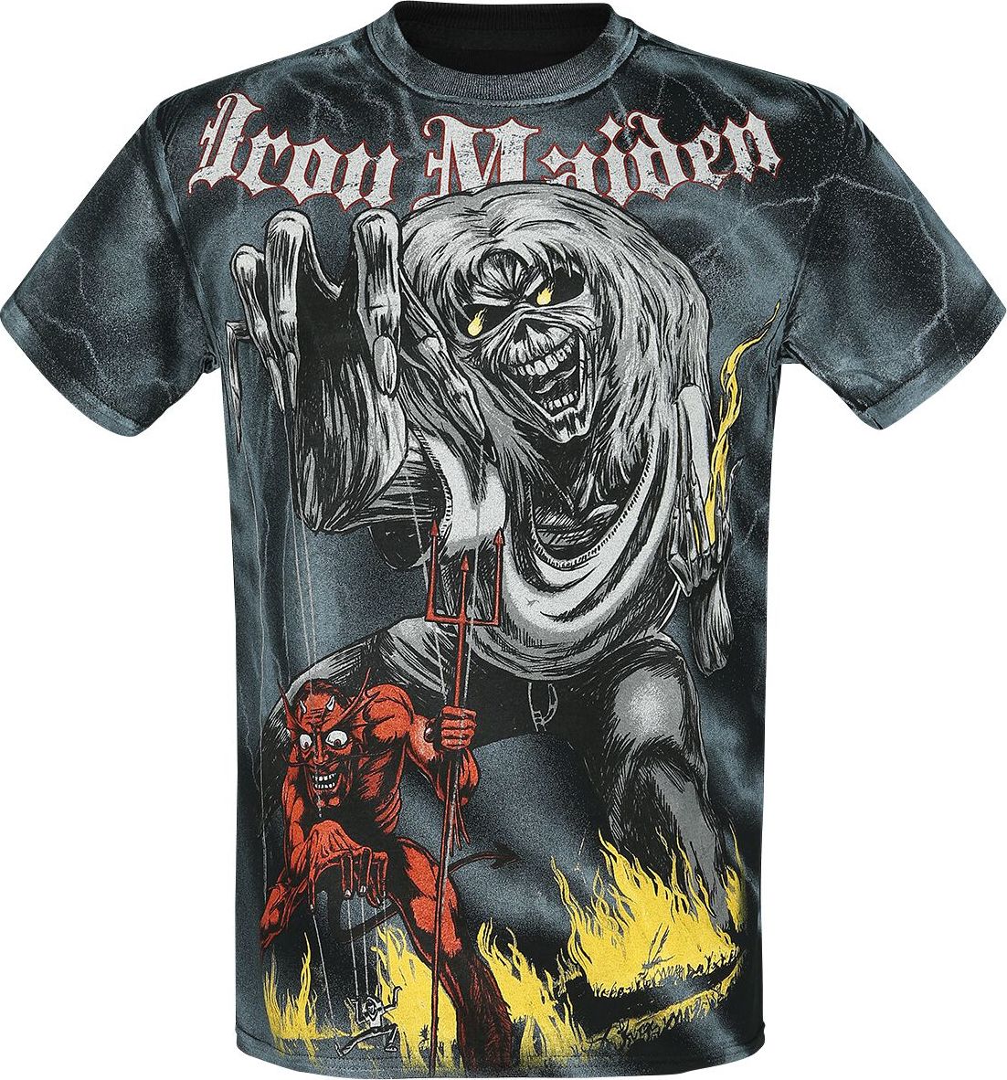 Iron Maiden Sketched Number Of The Beast Allover Tričko celoplošný - RockTime.cz