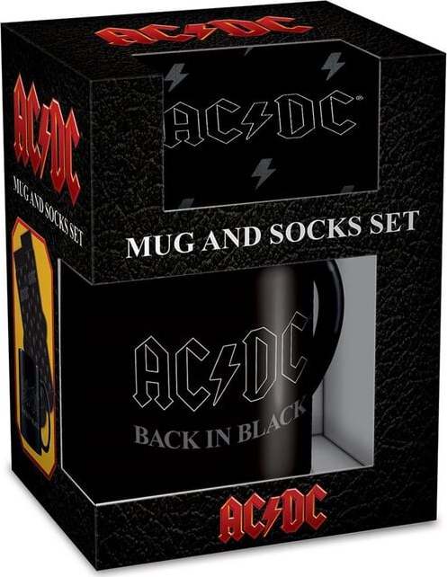 AC/DC Back In Black - Tassen-Socken-Set Hrnek standard - RockTime.cz