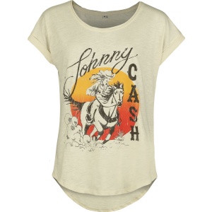 Johnny Cash Cowboy Dámské tričko písková - RockTime.cz