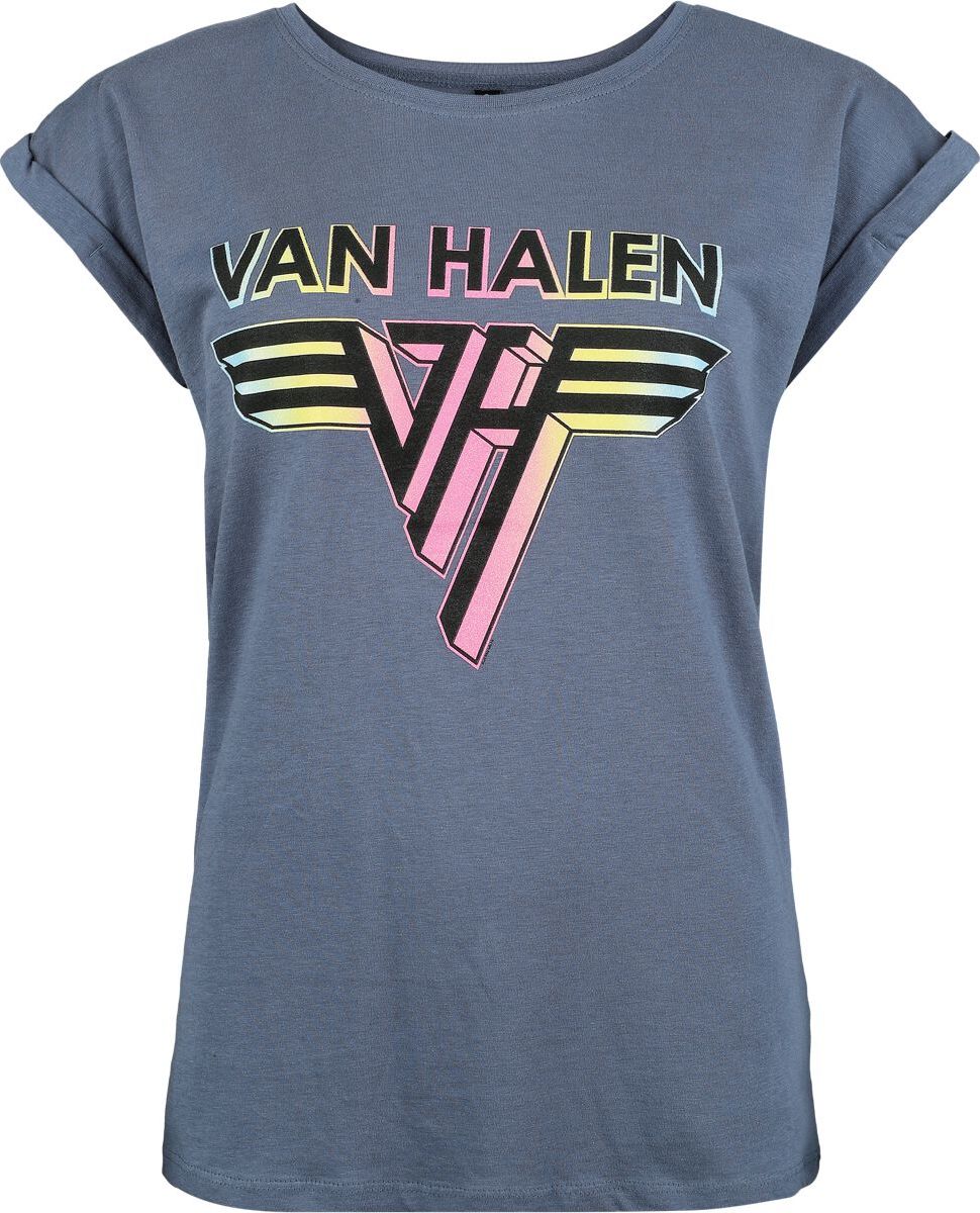 Van Halen Logo Crystals Dámské tričko modrá - RockTime.cz