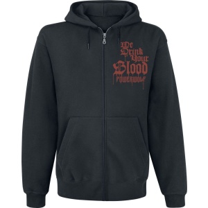 Powerwolf We Drink Your Blood Mikina s kapucí na zip černá