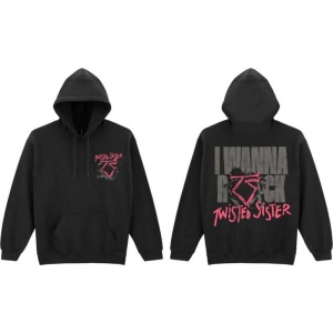 Twisted Sister I Wanna Rock Mikina s kapucí černá