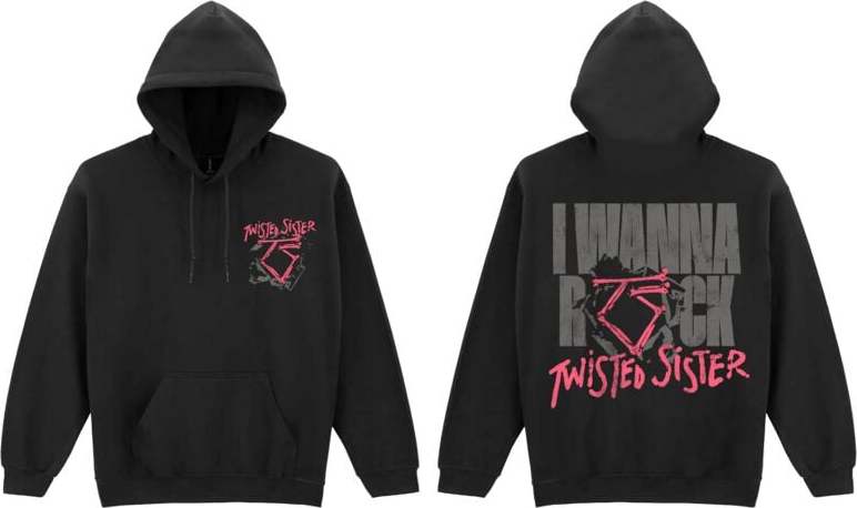 Twisted Sister I Wanna Rock Mikina s kapucí černá - RockTime.cz