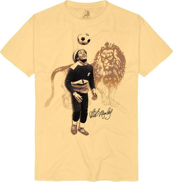 Bob Marley Football Lion Tričko žlutá - RockTime.cz
