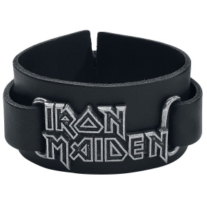 Iron Maiden Iron Maiden Logo Kožený náramek černá
