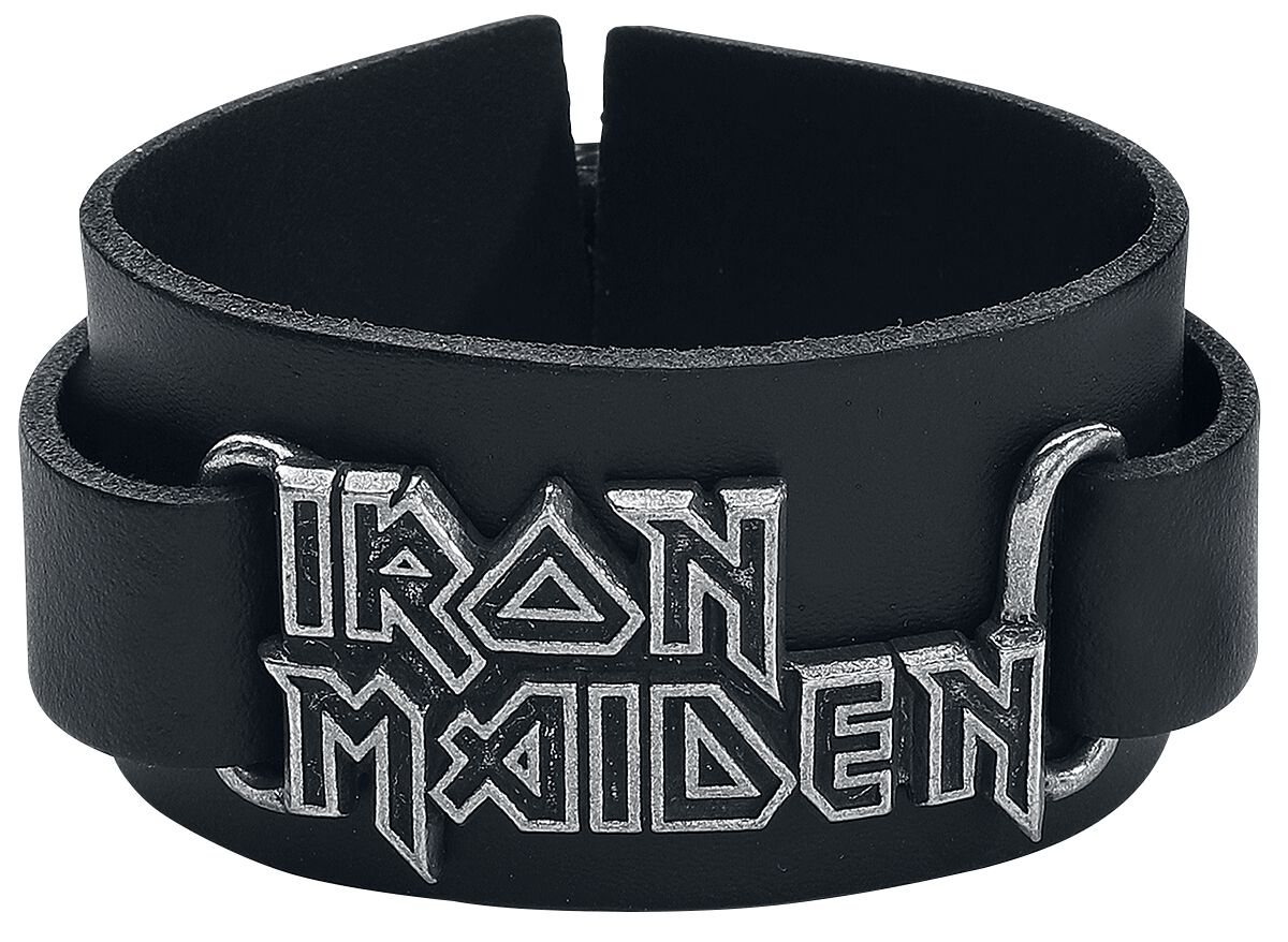 Iron Maiden Iron Maiden Logo Kožený náramek černá - RockTime.cz Iron Maiden Iron Maiden Logo Kožený náramek černá - RockTime.cz