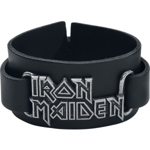 Iron Maiden Iron Maiden Logo Kožený náramek černá