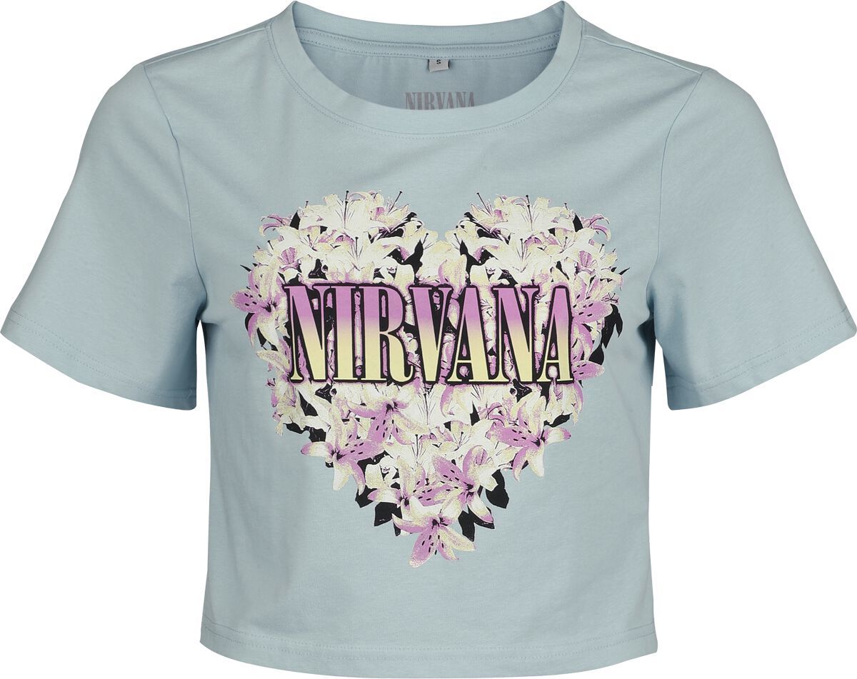 Nirvana Flower Heart Dámské tričko modrá - RockTime.cz