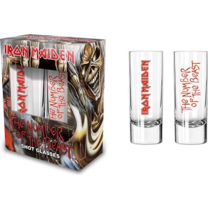 Iron Maiden Number Of The Beast sada sklenicek transparentní