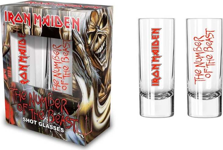 Iron Maiden Number Of The Beast sada sklenicek transparentní - RockTime.cz Iron Maiden Number Of The Beast sada sklenicek transparentní - RockTime.cz