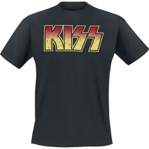 Kiss Distressed Logo Tričko černá - RockTime.cz