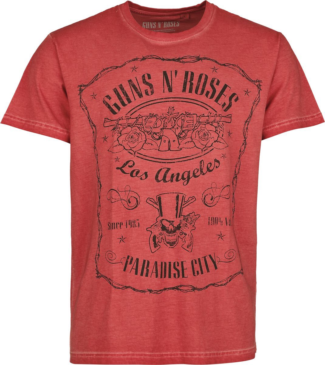 Guns N' Roses Paradise City Label Tričko červená - RockTime.cz