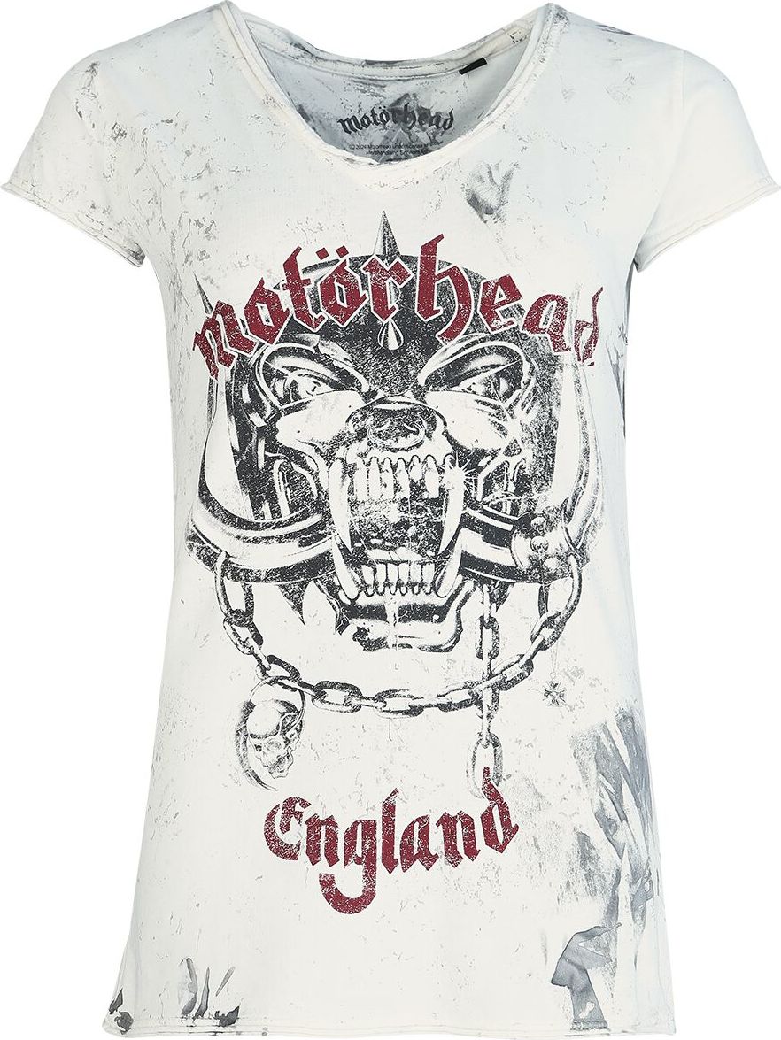 Motörhead Logo England Dámské tričko bílá/šedá - RockTime.cz