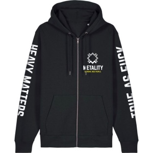 Metality Herren Zipper Mikina s kapucí na zip černá