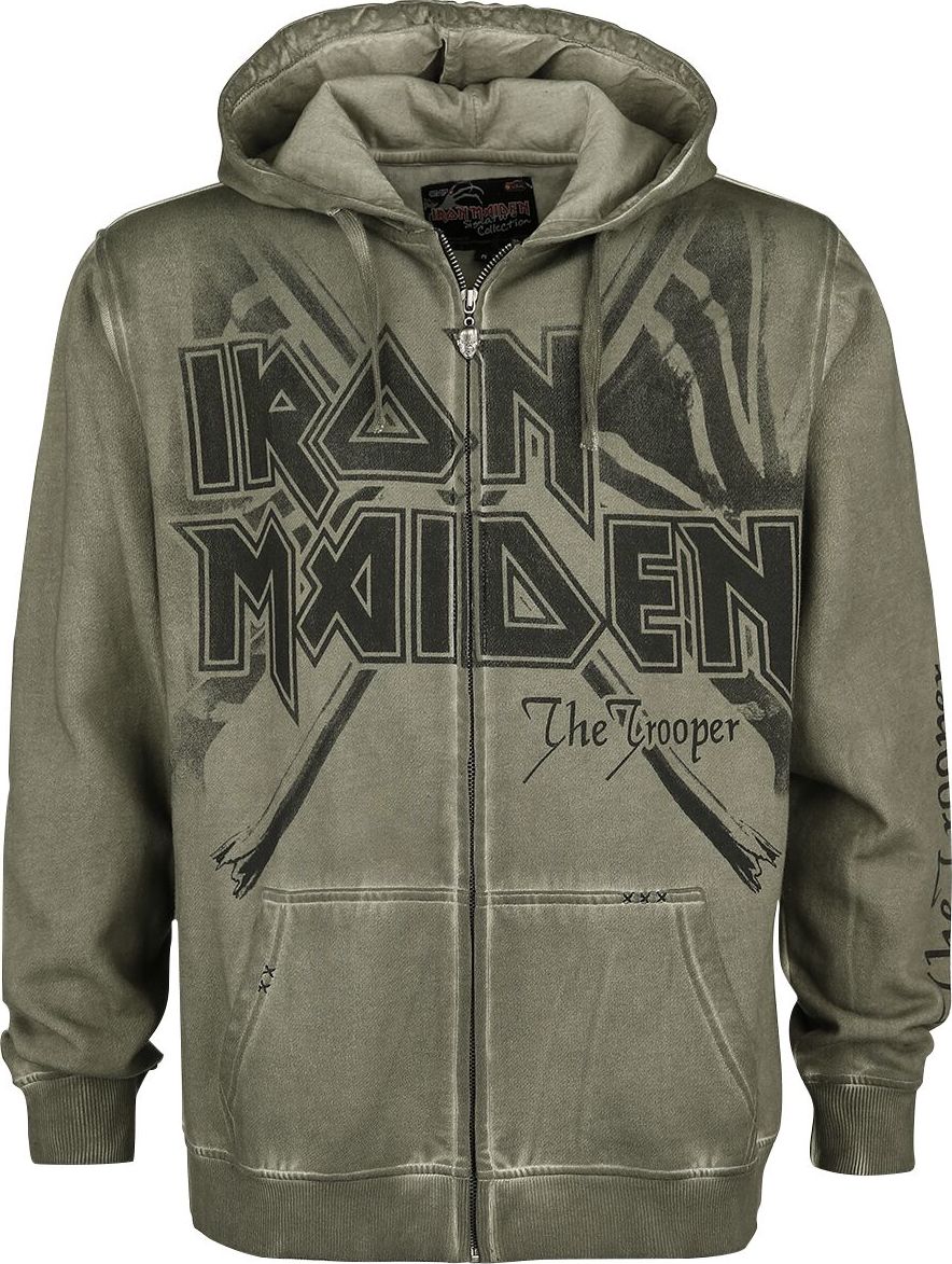 Iron Maiden EMP Signature Collection Mikina s kapucí na zip olivová - RockTime.cz