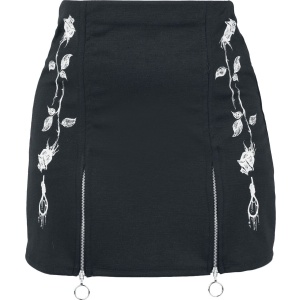 Paleface Swiss Zip Roses Sukně černá