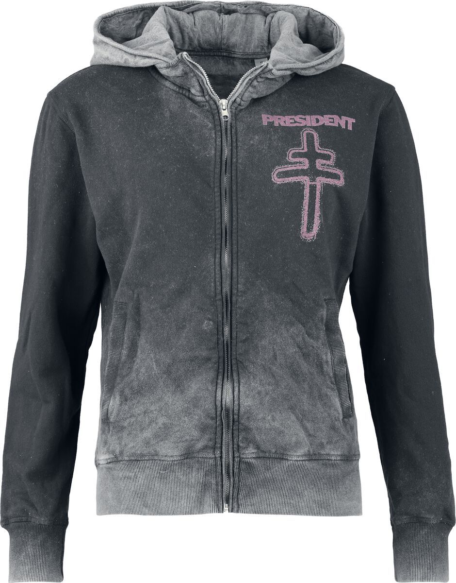 President Release Dámská mikina s kapucí na zip šedá - RockTime.cz