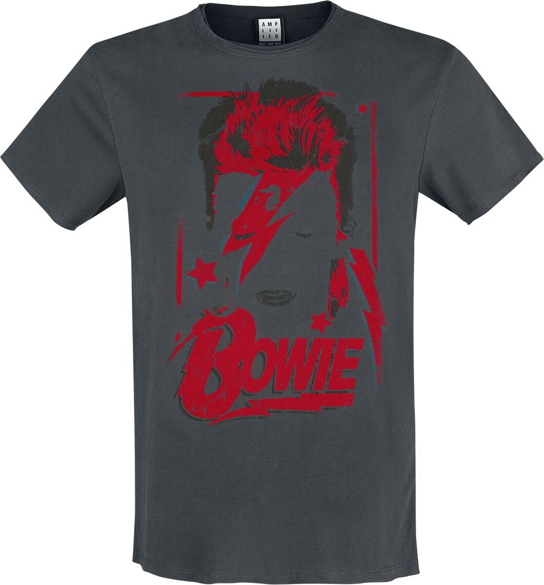 David Bowie Amplified Collection - Aladdin Sane Tričko charcoal - RockTime.cz