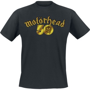 Motörhead 50th Anniversary Gold Logo Tričko černá - RockTime.cz