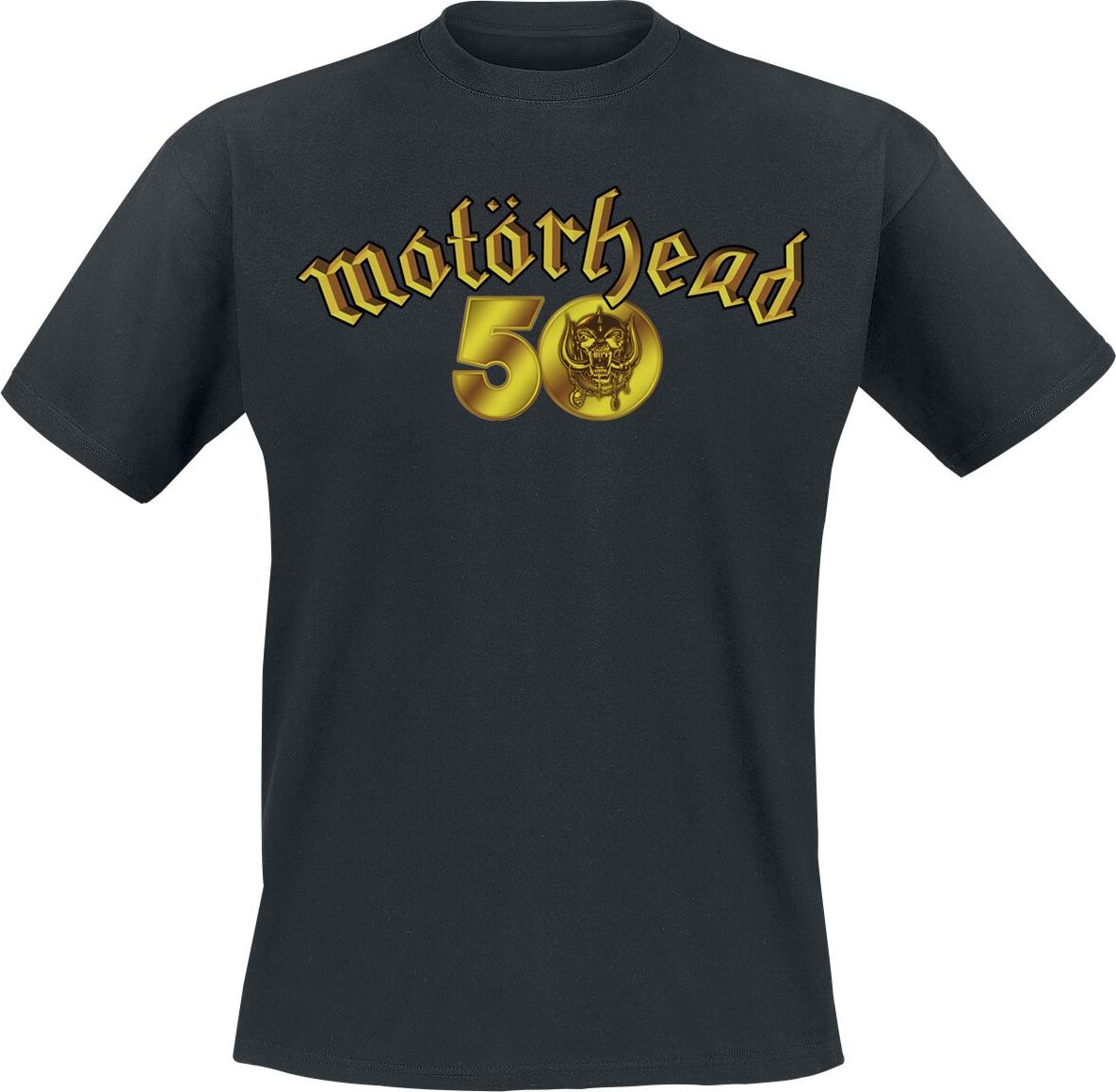 Motörhead 50th Anniversary Gold Logo Tričko černá - RockTime.cz