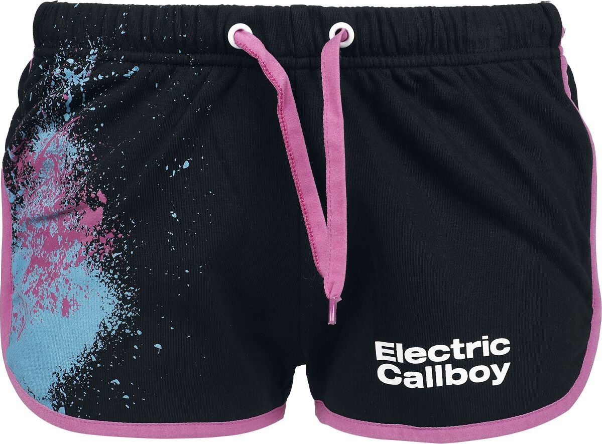 Electric Callboy EMP Signature Collection Dámské šortky cerná/ružová - RockTime.cz