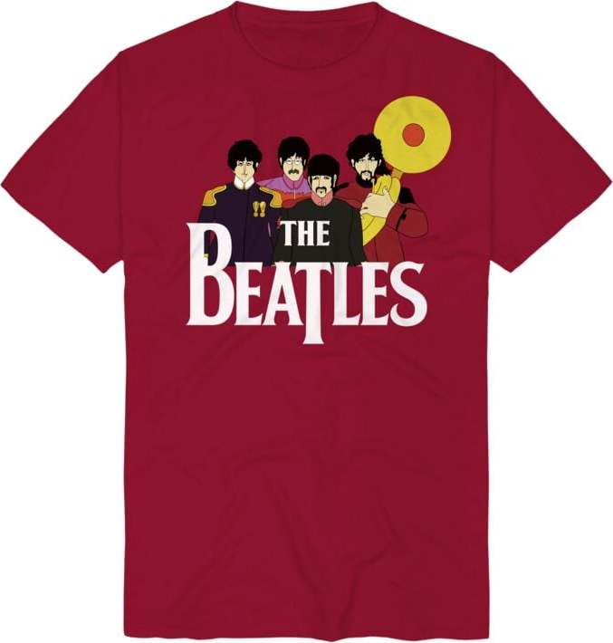 The Beatles Yellow Submarine Band Tričko červená - RockTime.cz