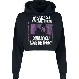 President Could You Cropped Dámská mikina s kapucí na zip černá