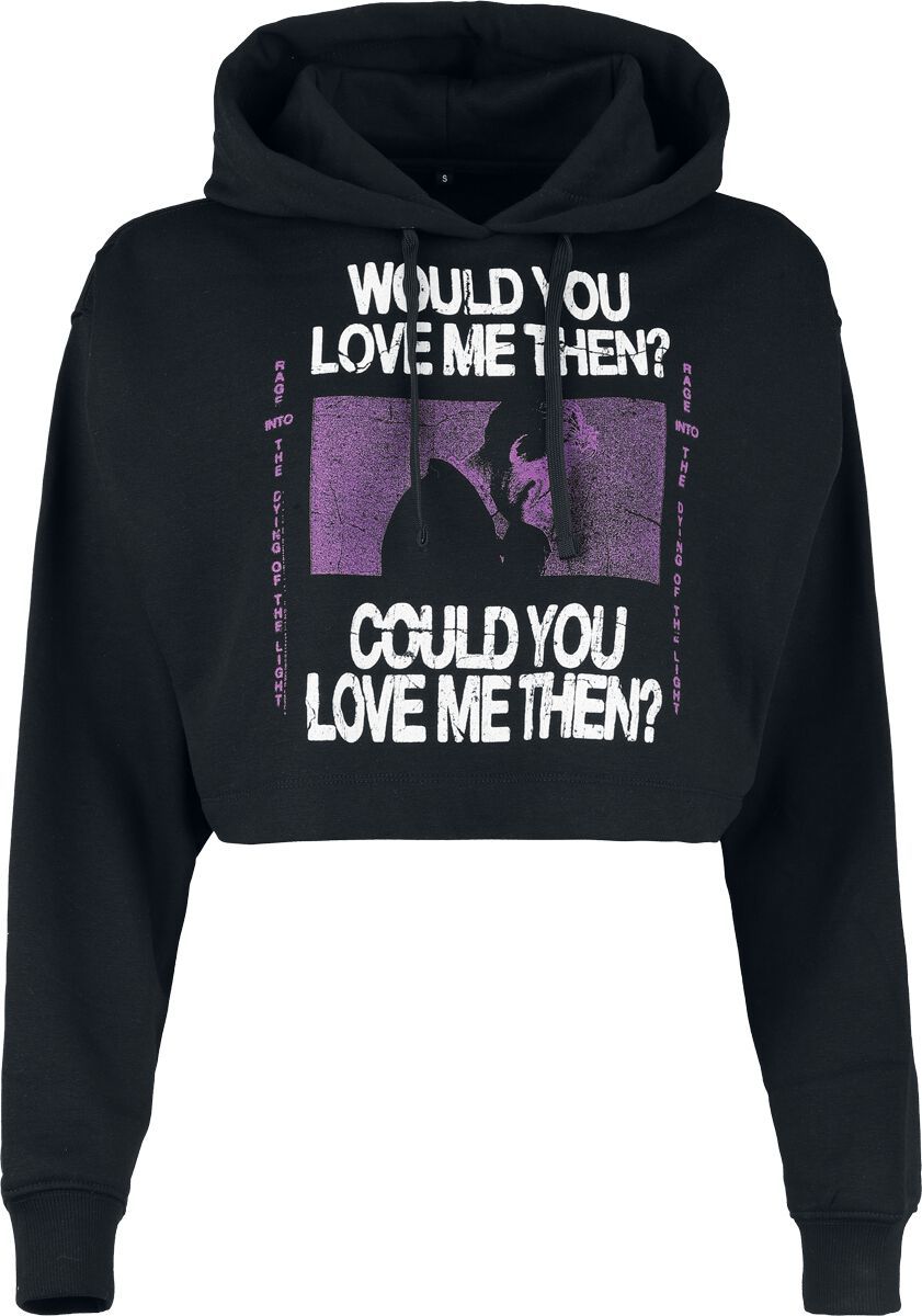 President Could You Cropped Dámská mikina s kapucí na zip černá - RockTime.cz