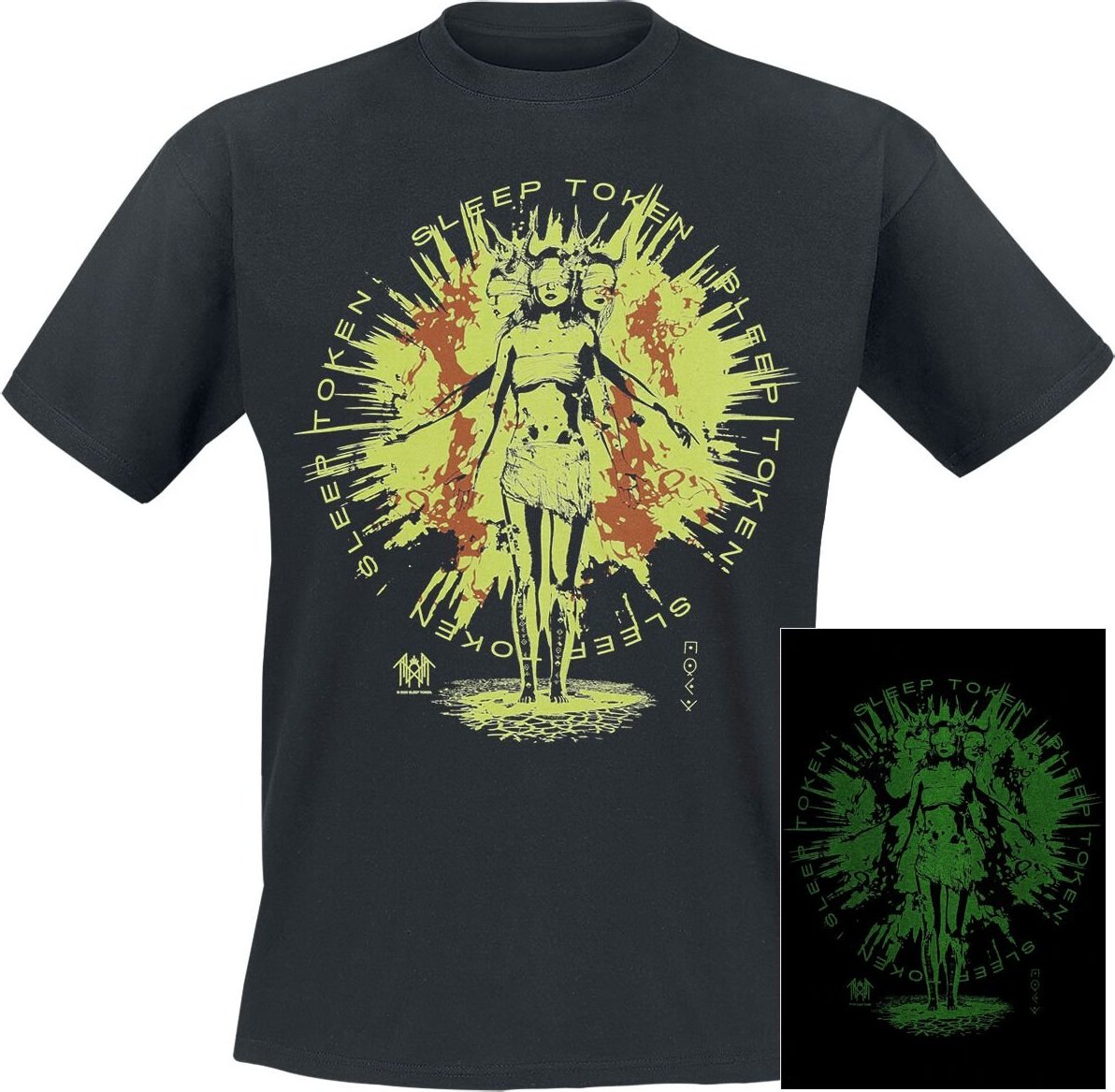 Sleep Token Rain - Glow In The Dark Tričko černá - RockTime.cz