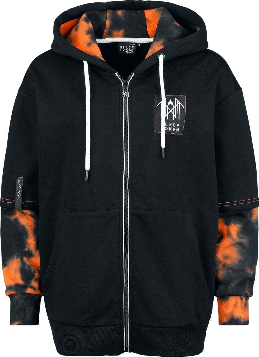 Sleep Token EMP Signature Collection Dámská mikina s kapucí na zip cerná/oranžová - RockTime.cz
