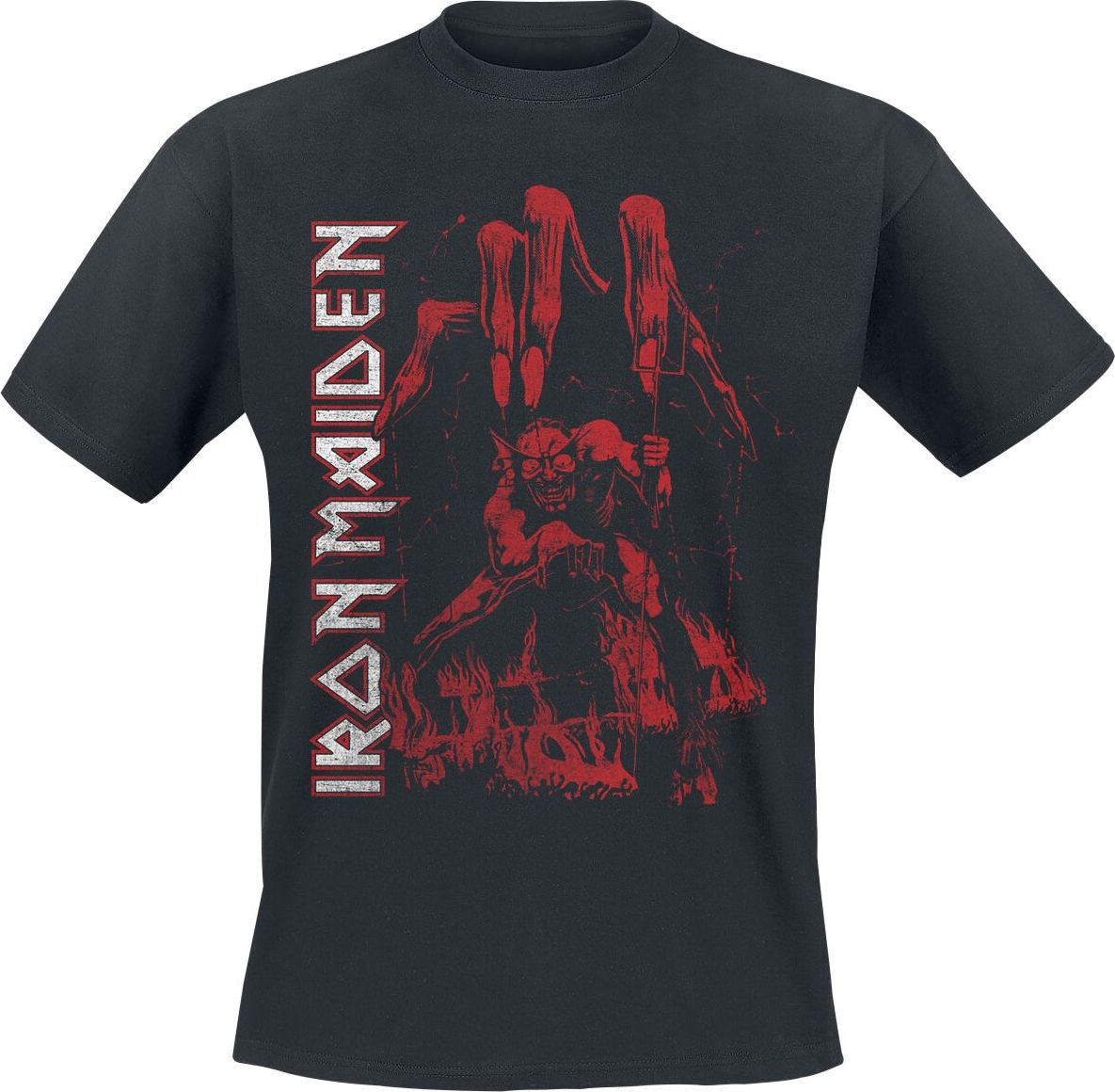 Iron Maiden Eddie Big Hand Red Tričko černá - RockTime.cz