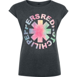 Red Hot Chili Peppers Coloured Logo Crystal Dámské tričko charcoal - RockTime.cz