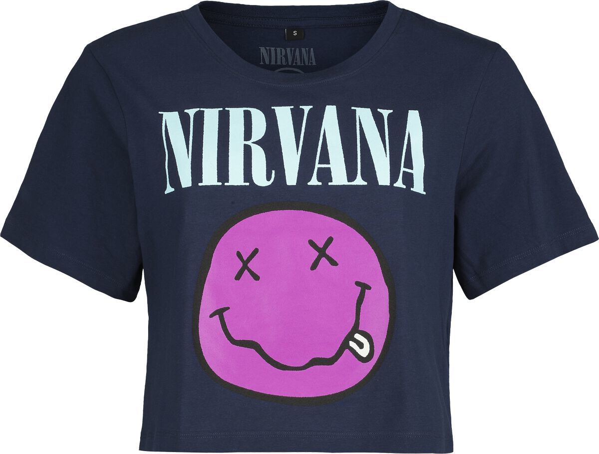 Nirvana Smiley Dámské tričko námořnická modrá - RockTime.cz