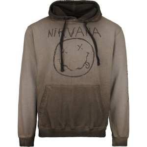 Nirvana Smiley Logo Mikina s kapucí hnědá