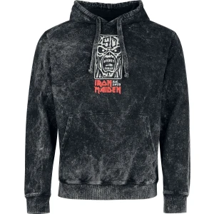Iron Maiden Smoking Eddie Mikina s kapucí antracitová - RockTime.cz