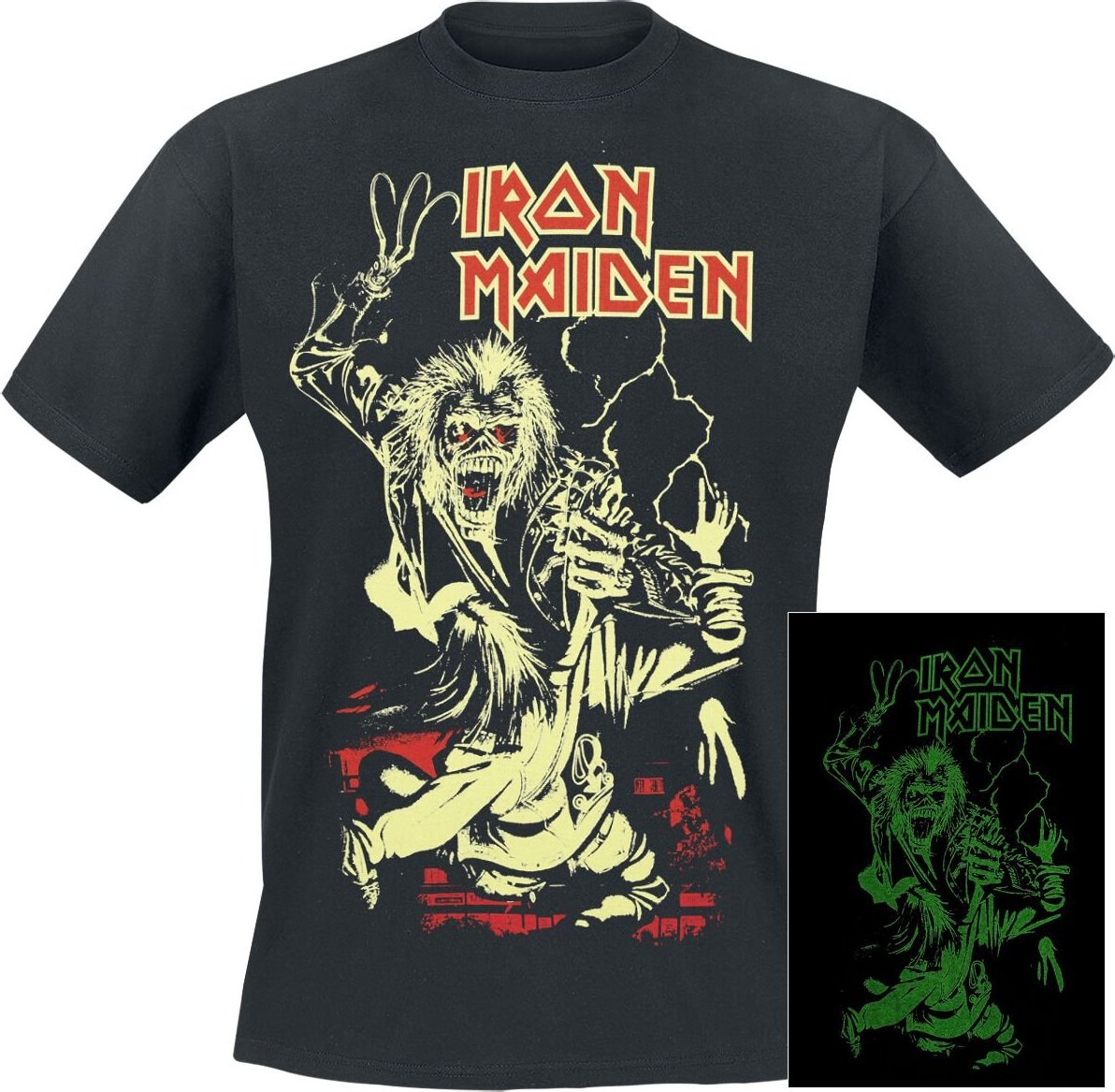 Iron Maiden Fire Ring - Glow In The Dark Tričko černá - RockTime.cz